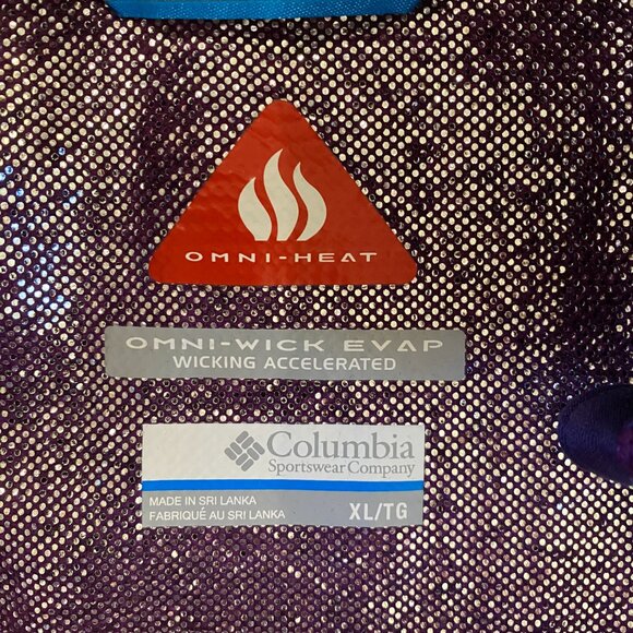 Columbia Omni-Heat Reflective ¼ Zip Pullover Purple Wicking Gorpcore Hiking-XL - Picture 11 of 13